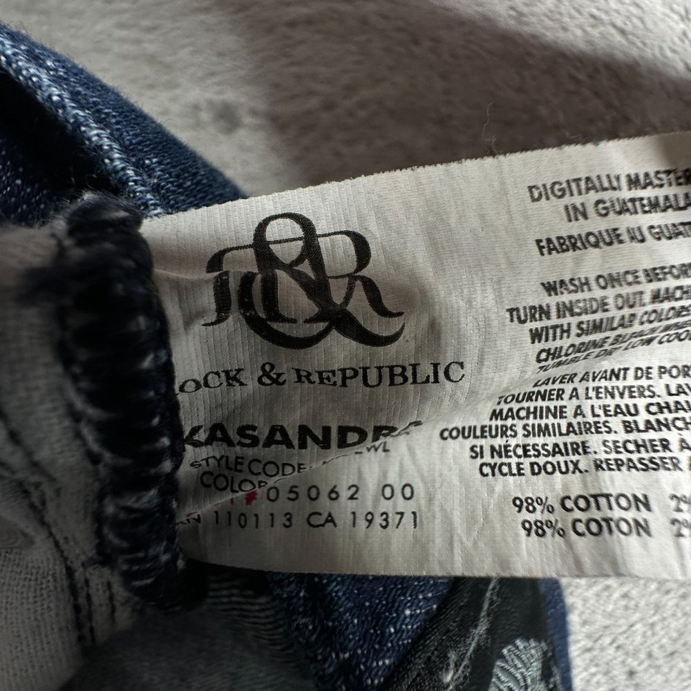 Rock & Republic Women's Blue Jeans Size 28 Kasandra Style Tie‎ Detail on Legs - Picture 4 of 8